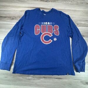 47 Brand Chicago Cubs MLB Mens XL Royal Blue Long Sleeve Graphic T-Shirt